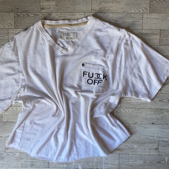 Free Planet, F Off, Upcycled, Cropped, Unisex Pocket Tee - Picture 5 of 13